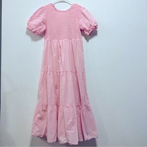 Petal & pup Naura Shirred Tiered Midi Dress 6 Smocked Cottage Festival Peasant